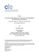 COLOUR FADING MODEL OF LEDS FOR CONTEMPORARY PHOTOGRAPHIC MATERIALS (PO34, 591-597)