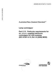 AS/NZS IEC 61347.2.13-2013