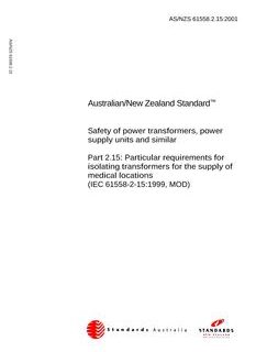 AS/NZS 61558.2.15-2001