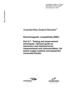 AS/NZS 61000.4.7-2007