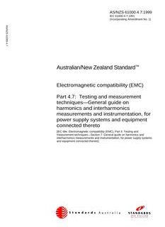 AS/NZS 61000.4.7-1999