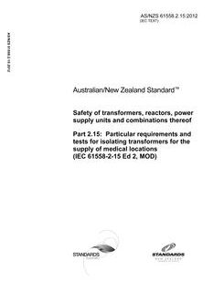 AS/NZS 61558.2.15:2012