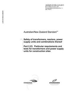 AS/NZS 61558.2.23:2011