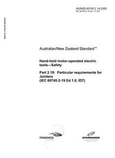 AS/NZS 60745.2.19-2005