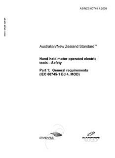 AS/NZS 60745.1:2009