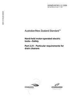 AS/NZS 60745.2.21:2009