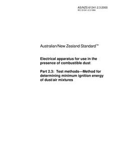 AS/NZS 61241.2.3-2000