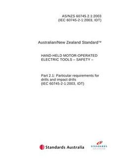 AS/NZS 60745.2.1-2003