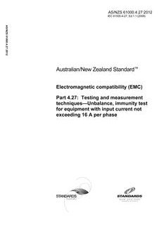 AS/NZS 61000.4.27:2012