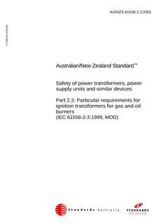 AS/NZS 61558.2.3-2001