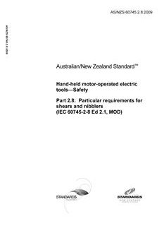 AS/NZS 60745.2.8:2009
