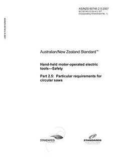 AS/NZS 60745.2.5-2007