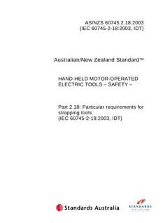 AS/NZS 60745.2.18-2003