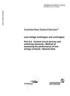 AS/NZS IEC 60947.5.4:2015