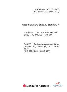 AS/NZS 60745.2.11-2003