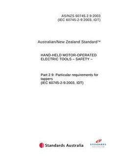 AS/NZS 60745.2.9-2003