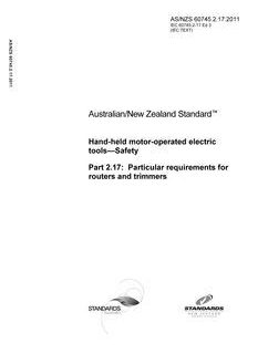 AS/NZS 60745.2.17-2011