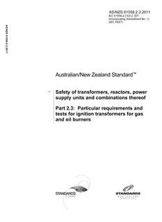 AS/NZS 61558.2.3:2011