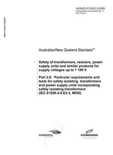 AS/NZS 61558.2.6:2009