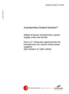 AS/NZS 61558.2.17:2001